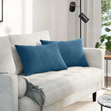 Cuscini da Divano 2 pcs Blu 60 x 40 cm Tessuto in Cords