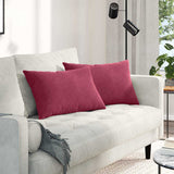 Cuscini da Divano 2 pcs Rosso Vino 60 x 40 cm Tessuto in Cords
