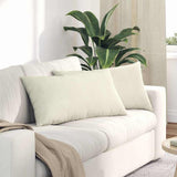 Cuscini da Divano 2 pcs Crema 80 x 40 cm Tessuto in Cords