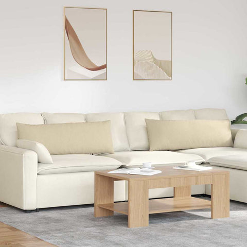 Cuscini da Divano 2 pcs Crema 120 x 40 cm Tessuto