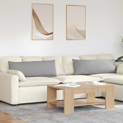 Cuscini da Divano 2 pcs Grigio 120 x 40 cm Tessuto
