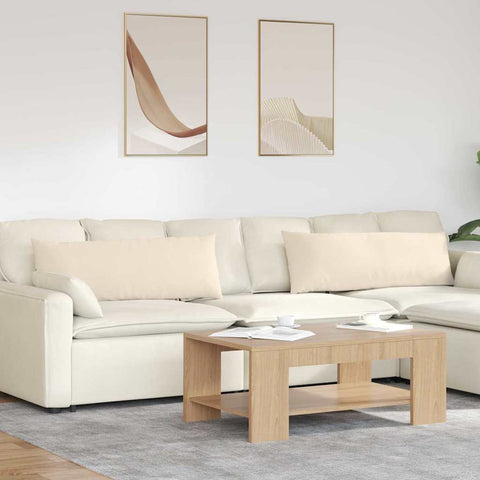 Cuscini da Divano 2 pcs Beige 120 x 40 cm Tessuto