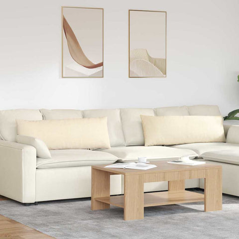 Cuscini da Divano 2 pcs Crema 120 x 40 cm Tessuto in Cords