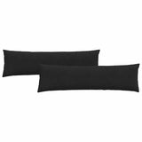 Cuscini da Divano 2 pcs Nero 145 x 40 cm Tessuto