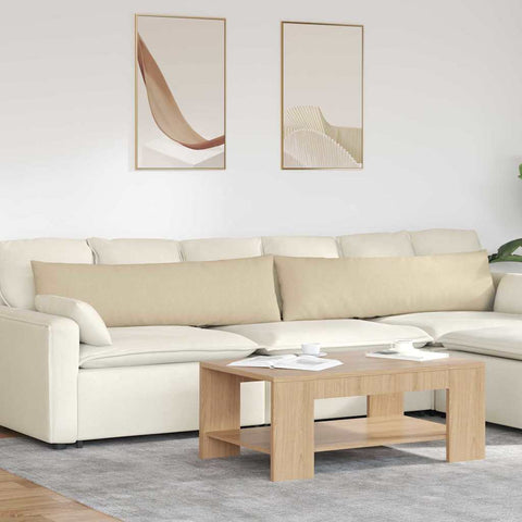 Cuscini da Divano 2 pcs Crema 145 x 40 cm Tessuto