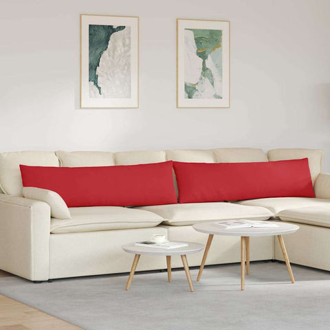 Cuscini da Divano 2 pcs Rosso 145 x 40 cm Tessuto
