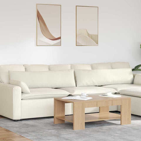 Cuscini da Divano 2 pcs Crema 145 x 40 cm Tessuto in Cords