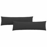 Cuscini da Divano 2 pcs Nero 145 x 40 cm Tessuto
