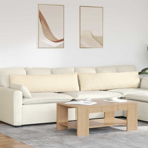 Cuscini da Divano 2 pcs Crema 145 x 40 cm Tessuto in Cords