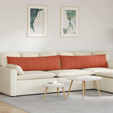 Cuscini da Divano 2 pcs Rosso Arancio 145 x 40 cm