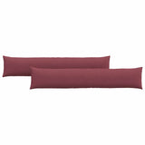 Cuscini da Divano 2 pcs Rosso Vino 200 x 40 cm Tessuto