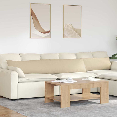 Cuscini da Divano 2 pcs Crema 200 x 40 cm Tessuto