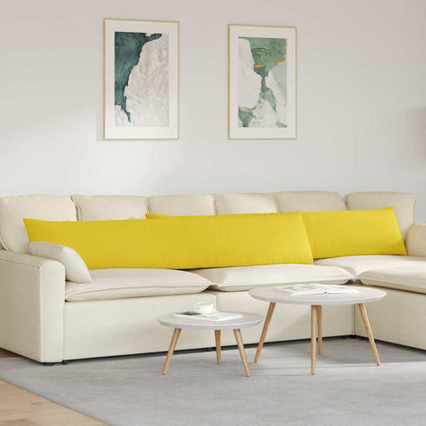 Cuscini da Divano 2 pcs Giallo Chiaro 200 x 40 cm Tessuto