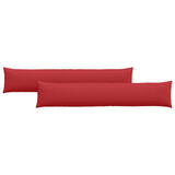 Cuscini da Divano 2 pcs Rosso 200 x 40 cm Tessuto