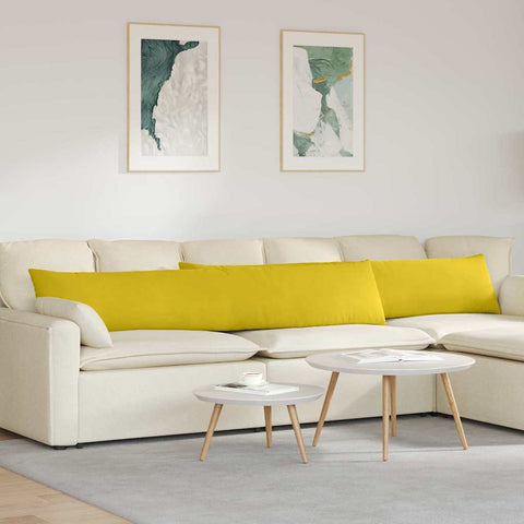 Cuscini da Divano 2 pcs Giallo 200 x 40 cm Tessuto in Cords