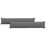 Cuscini da Divano 2 pcs Grigio scuro 200 x 40 cm Tessuto