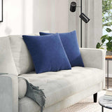 Cuscini da Divano 2 pcs Blu Polizia 50 x 50 cm Tessuto in Cords