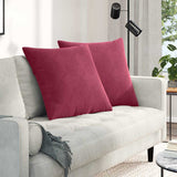 Cuscini da Divano 2 pcs Rosso Vino 80 x 80 cm Tessuto in Cords
