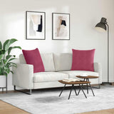Cuscini da Divano 2 pcs Rosso Vino 80 x 80 cm Tessuto in Cords