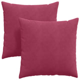Cuscini da Divano 2 pcs Rosso Vino 80 x 80 cm Tessuto in Cords