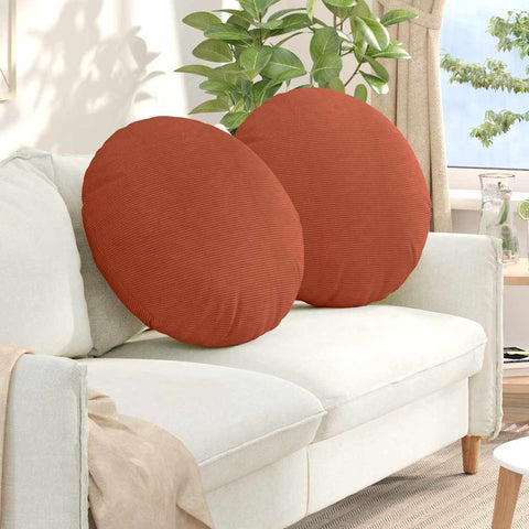 Cuscini per Seduta 2 pcs Rosso Arancio  80 cm Tessuto in Cords