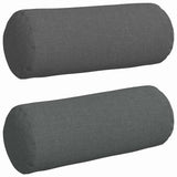 Cuscini a rullo 2 pcs Grigio scuro  15 x 40 cm Tessuto