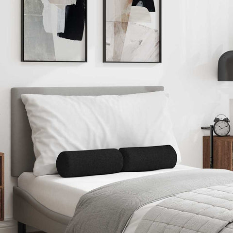 Cuscini a rullo 2 pcs Nero  15 x 40 cm Tessuto