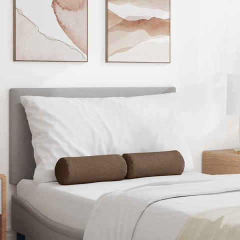 Cuscini a rullo 2 pcs Marrone  15 x 40 cm Tessuto