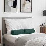 Cuscini a rullo 2 pcs Verde Scuro  15 x 40 cm Tessuto in Cords