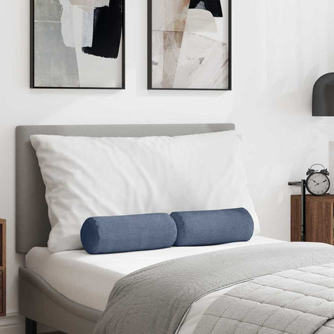 Cuscini a rullo 2 pcs Blu  15 x 40 cm Tessuto in Cords