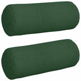 Cuscini a rullo 2 pcs Verde Scuro  15 x 40 cm Tessuto in Cords