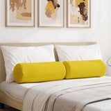 Cuscini a rullo 2 pcs Giallo Chiaro  25 x 70 cm Tessuto