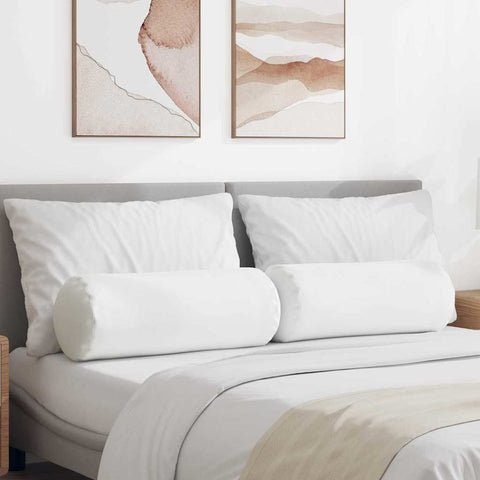 Cuscini a rullo 2 pcs Bianco  25 x 70 cm Tessuto