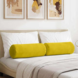 Cuscini a rullo 2 pcs Giallo  25 x 70 cm Tessuto in Cords