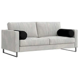 Cuscini a rullo 2 pcs Nero  25 x 70 cm Tessuto in Microfibra