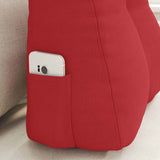 Cuscino per Schiena Rosso 45 x 24 x 50 cm Tessuto