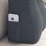 Cuscino per Schiena Grigio scuro 45 x 24 x 50 cm Velluto