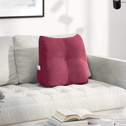 Cuscino per Schiena Rosso Vino 45 x 24 x 50 cm Velluto