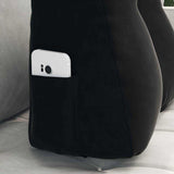 Cuscino per Schiena Nero 45 x 24 x 50 cm Velluto