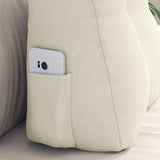 Cuscino per Schiena Crema 45 x 24 x 50 cm Velluto