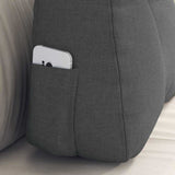 Cuscino per Schiena Grigio scuro 60 x 24 x 50 cm Tessuto