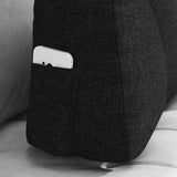 Cuscino per Schiena Nero 60 x 24 x 50 cm Tessuto