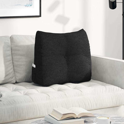 Cuscino per Schiena Nero 60 x 24 x 50 cm Tessuto