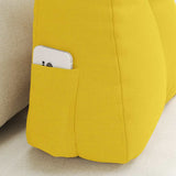 Cuscino per Schiena Giallo Chiaro 60 x 24 x 50 cm Tessuto