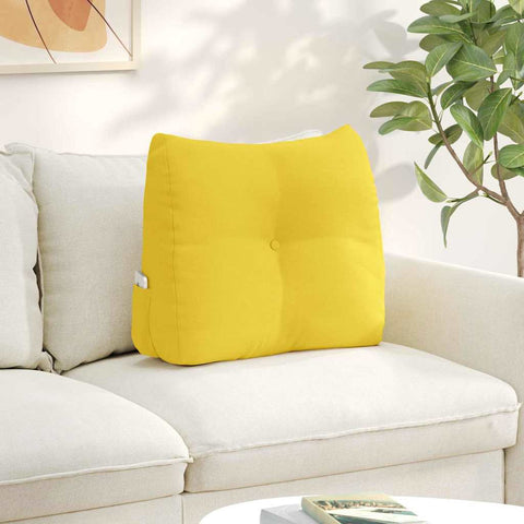 Cuscino per Schiena Giallo Chiaro 60 x 24 x 50 cm Tessuto