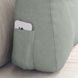 Cuscino per Schiena Grigio chiaro 60 x 24 x 50 cm Velluto