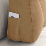 Cuscino per Schiena Marrone 60 x 24 x 50 cm Velluto