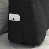 Cuscino per Schiena Nero 80 x 24 x 50 cm Tessuto