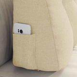 Cuscino per Schiena Crema 80 x 24 x 50 cm Tessuto