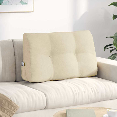Cuscino per Schiena Crema 80 x 24 x 50 cm Tessuto
